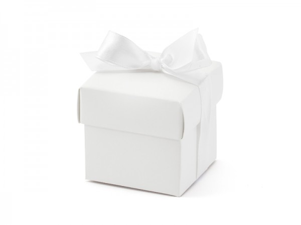 Paris Dekorace Krabička bílá s víčkem a stužkou
