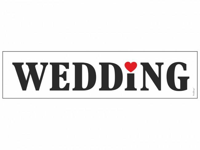 Paris Dekorace Registrační značka  WEDDING 50*11,5cm