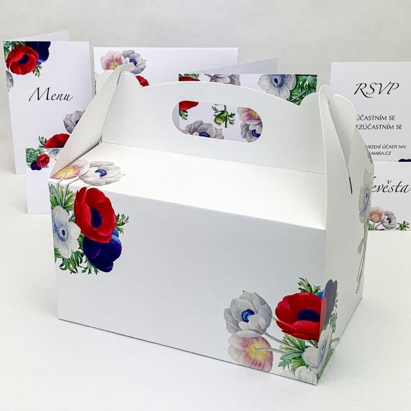 Paris Dekorace Krabička na výslužku s barevnými květy sasanek