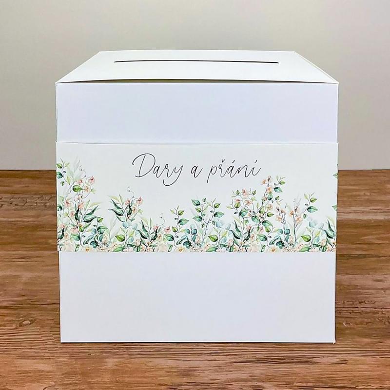 Paris Dekorace Svatební box na přání bílý &quot;Dary a přání&quot;