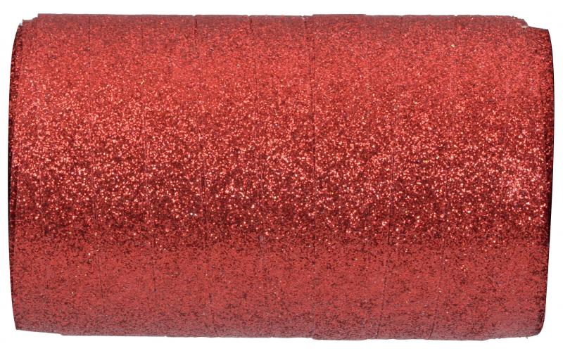 Paris Dekorace Glitrová stuha červená, 10 mm x 50 m
