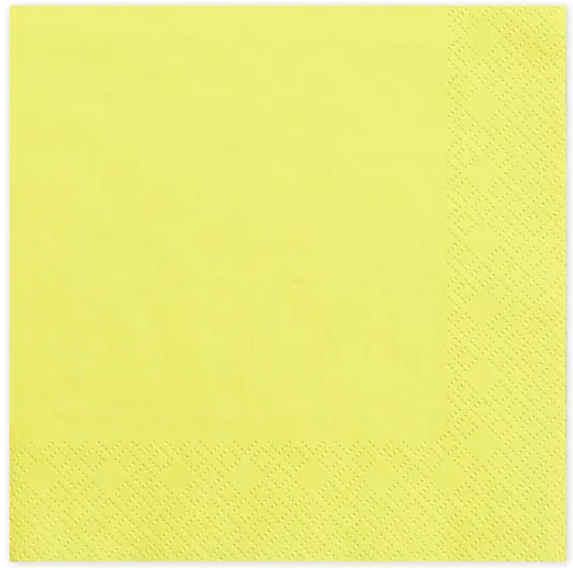 Paris Dekorace Ubrousky jednobarevné žluté, 20 ks
