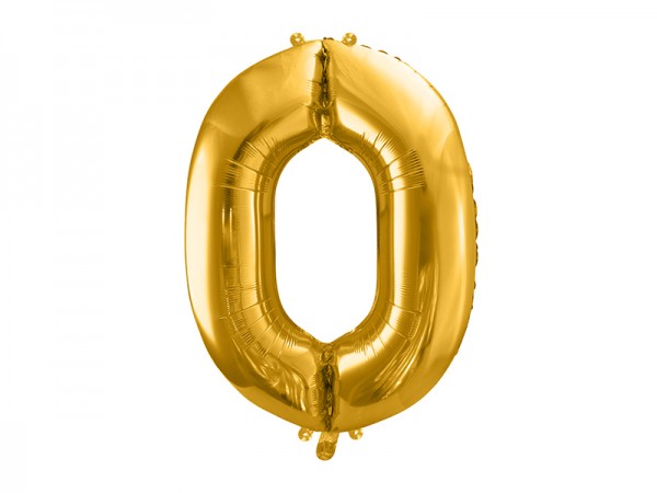 Foliový zlatý balónek číslo 0, 86 cm 