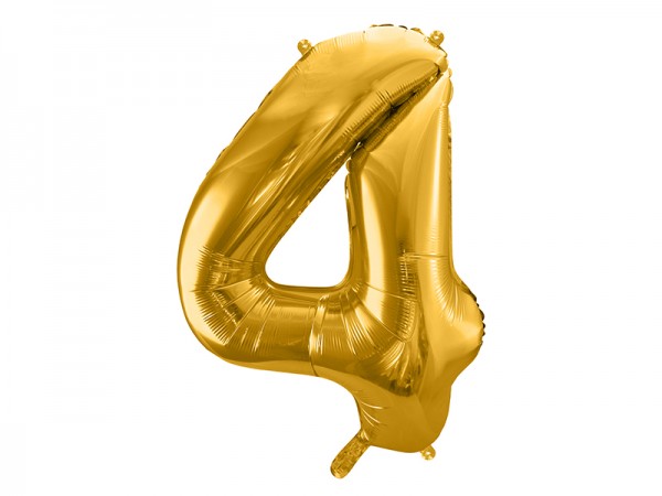 Foliový zlatý balónek číslice 4, 86 cm