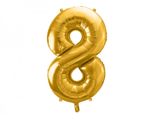 Fóliový zlatý balónek číslice 8, 86 cm 